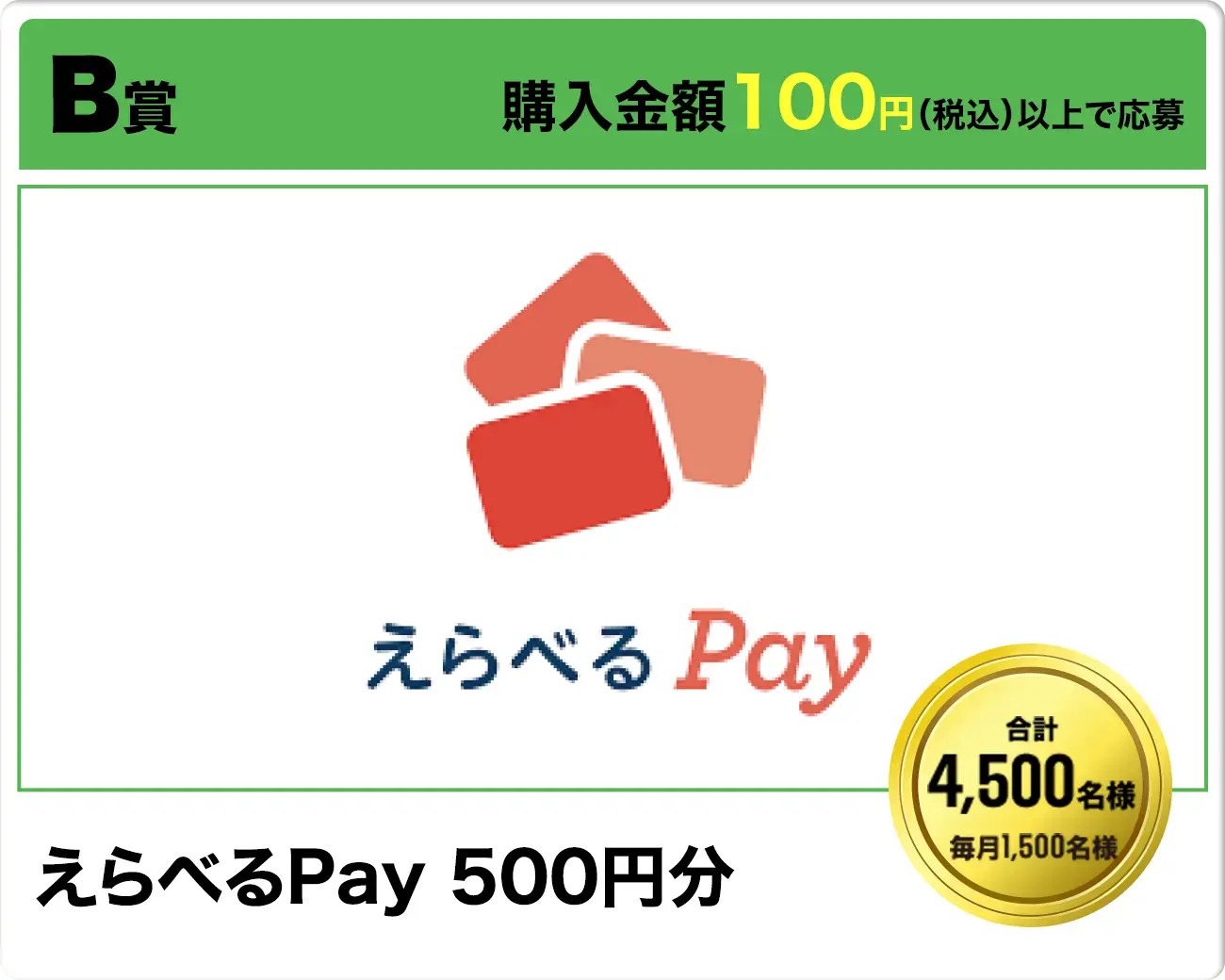 購入金額100円（税込）以上！